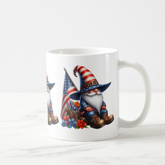 Patriotische Gnome-Kaffee-Tasse Kaffeetasse (Rechts)