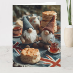 Patriotische Gnomes genießen Britischen Nachmittag Karte