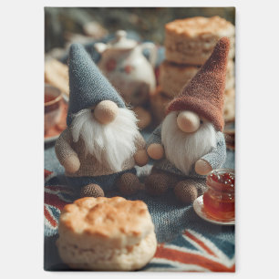 Patriotische Gnomes genießen Britischen Nachmittag Magnet