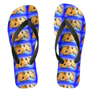 patriotische Goldadler blau Flip Flops