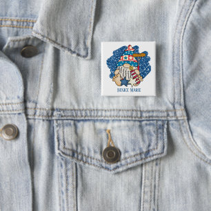 Patriotische Grillen Cookie Gnome Juli Vierter Nam Button