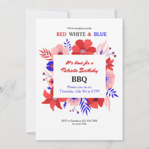 Patriotische GRILLEN Party Einladung