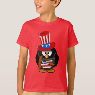 Patriotische GRILLEN Penguin vom 4. Juli T-Shirt