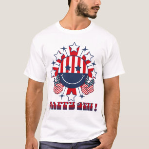 Patriotische Groovy Happy Face Friedenszeichen - G T-Shirt