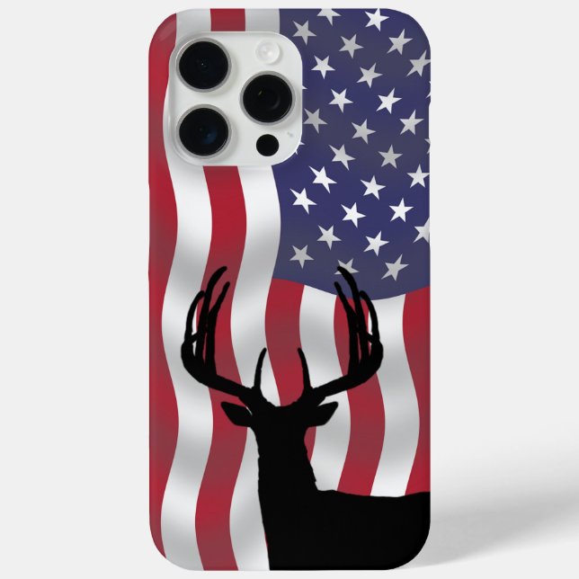 Patriotische Großwild Hirsche Case-Mate iPhone Hülle (Rückseite)