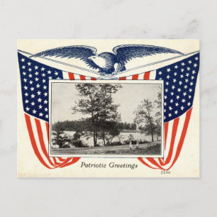 Patriotische Grüße Amerikanische Flagge 1914 Vinta Postkarte