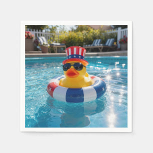 Patriotische Gummiente im Schwimmbad Serviette