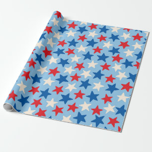 Patriotische handgezeichnete Sterne Geschenkpapier