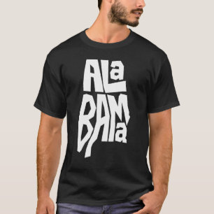 Patriotische Heimkarte von Alabama Textform-Design T-Shirt