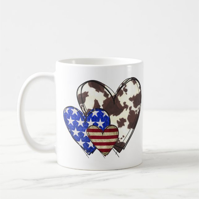 Patriotische Herzen Kaffeetasse (Links)