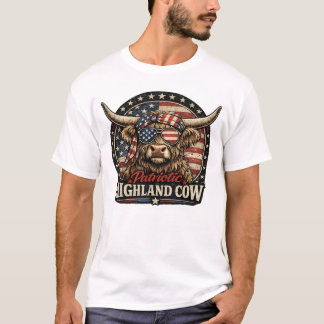 Patriotische Highland-Kuh Amerika 250 Jahre T-Shirt