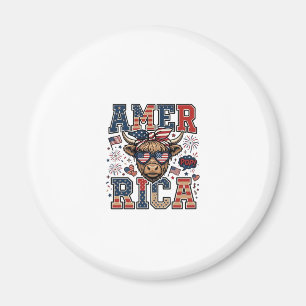Patriotische Highland-Kuh Amerika 4. Juli-Shirt_1 Magnet