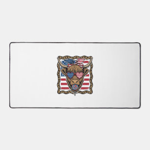 Patriotische Highland-Kuh Vintage-Flagge Grafik_1 Schreibtischunterlage