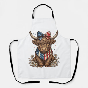 Patriotische Highland-Kuh Vintage Schürze