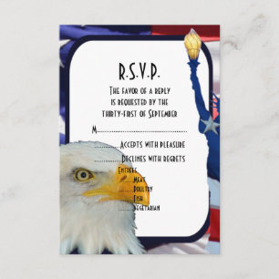 Patriotische Hochzeit des amerikanischen Adlers R. RSVP Karte