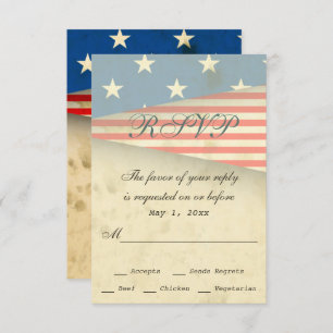 Patriotische Hochzeit unter Vintager amerikanische RSVP Karte