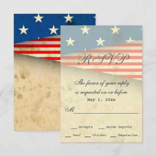 Patriotische Hochzeit unter Vintager amerikanische RSVP Karte