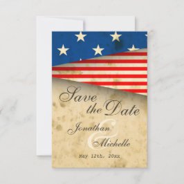 Patriotische Hochzeit unter Vintager amerikanische Save The Date