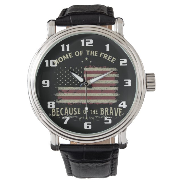 Patriotische hohe Kontrast Große Zahlen leicht les Armbanduhr (Vorderseite)