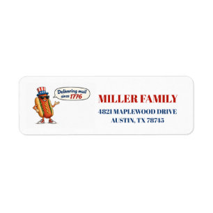 Patriotische Hot-Dog-Rücksendeadressetiketten