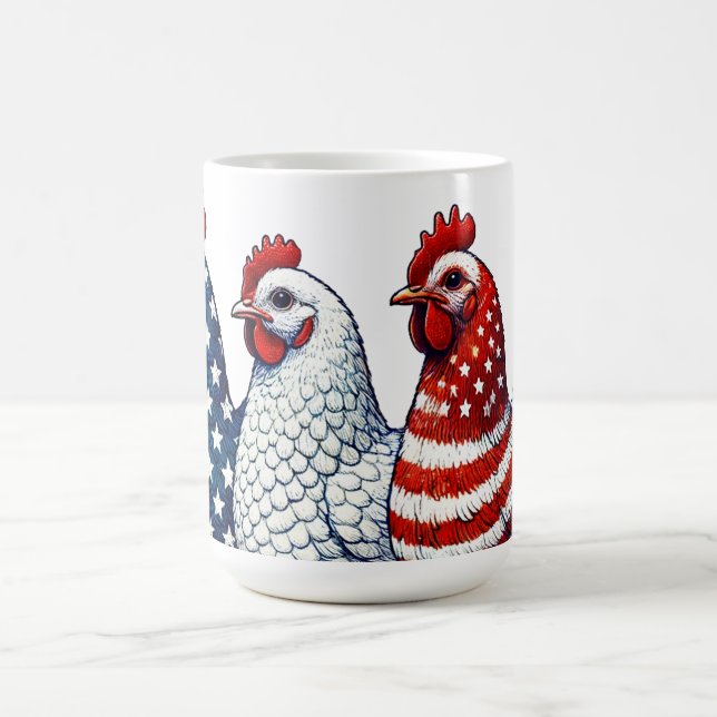 Patriotische Hühner Kaffeetasse (Mittel)