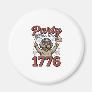 Patriotische Hund Party wie es 1776 Vintage-Shirt Magnet