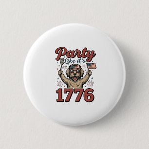 Patriotische Hund Party wie Es ist 1776 Vintage-Sh Button