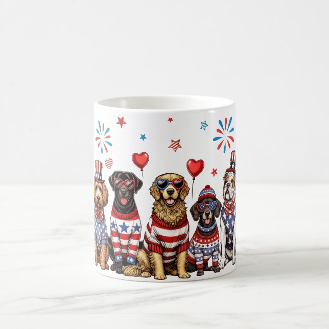 Patriotische Hunde Kaffeetasse (Mittel)