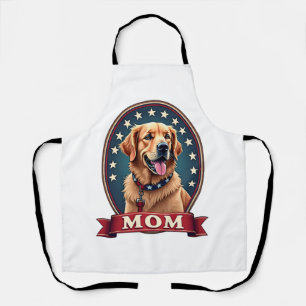 Patriotische Hunde-Mama Golden Retriever Vintage T Schürze