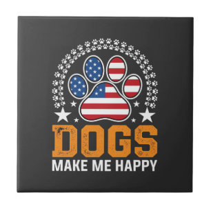 Patriotische Hunde Pfotenabdruck Vektor Fliese