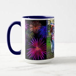Patriotische Hunde und Feuerwerke - Combo-Tasse Tasse