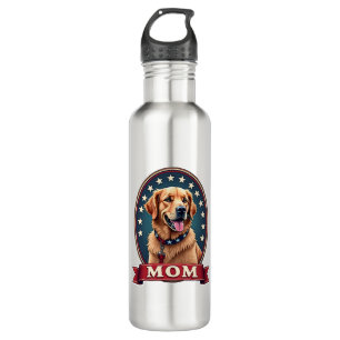 Patriotische Hundemutter Golden Retriever Vintage  Edelstahlflasche