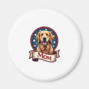 Patriotische Hundemutter Golden Retriever Vintage  Magnet