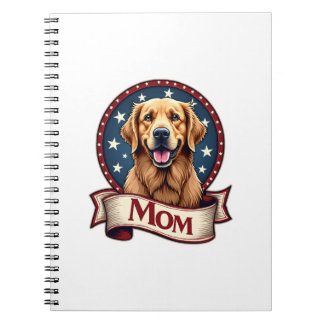 Patriotische Hundemutter Golden Retriever Vintage  Notizblock