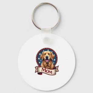 Patriotische Hundemutter Golden Retriever Vintage  Schlüsselanhänger