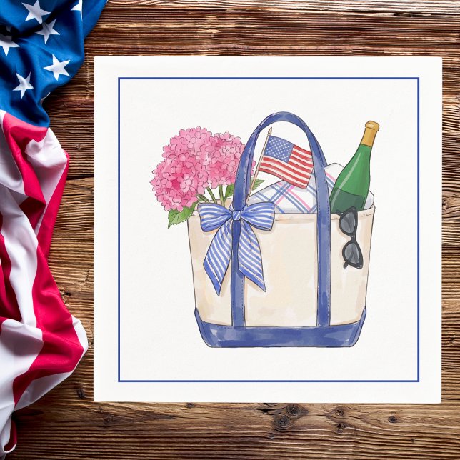 Patriotische Hydrangeas Americana Picknick  Serviette (Von Creator hochgeladen)