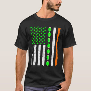 Patriotische irisch-amerikanische Flagge Rugby St. T-Shirt