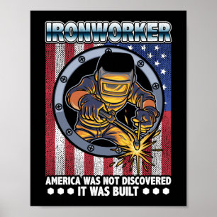 Patriotische Ironworker America Construction Welde Poster