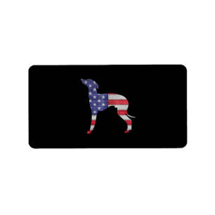 patriotische italienische Windhund-amerikanische F Adressaufkleber