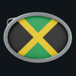 Patriotische Jamaica-Flagge Ovale Gürtelschnalle<br><div class="desc">Patriotische Flagge Jamaikas.</div>