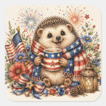 Patriotische Kaffe-Igel-Wasserfarbenkunst