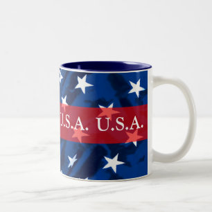 Patriotische Kaffee-Tasse der USA Zweifarbige Tasse