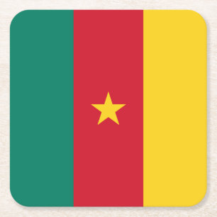 Patriotische Kamerun-Flagge Rechteckiger Pappuntersetzer