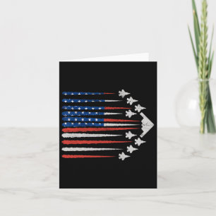 Patriotische Kampfjets US-Flagge rot weiß und blau Karte