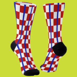 Patriotische Karo-Streifen-Crewsocken Socken