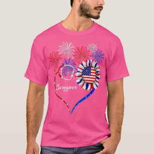 Patriotische Karriere 4. Juli American Flag Sunf T-Shirt