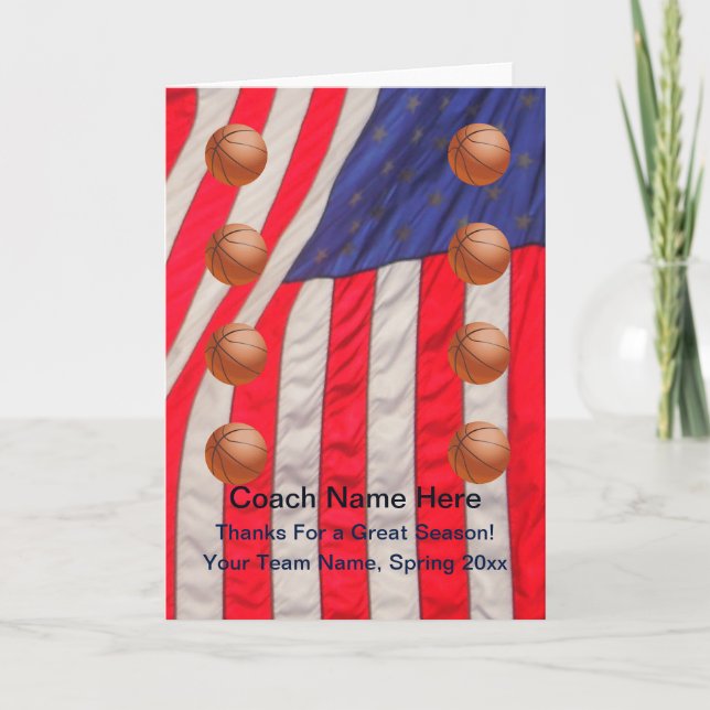 Patriotische Karte für Basketballtrainer, leere In (Vorderseite)