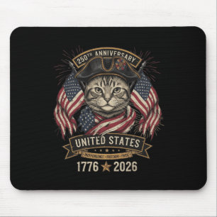 Patriotische Katze 250. 4. Juli Mousepad