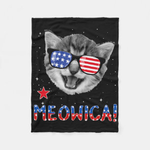 Patriotische Katze 4. Juli Meowica Amerikanische F Fleecedecke