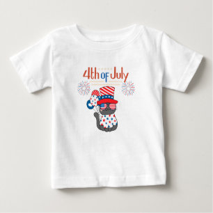Patriotische Katze 4. Juli Urlaub Baby T-shirt